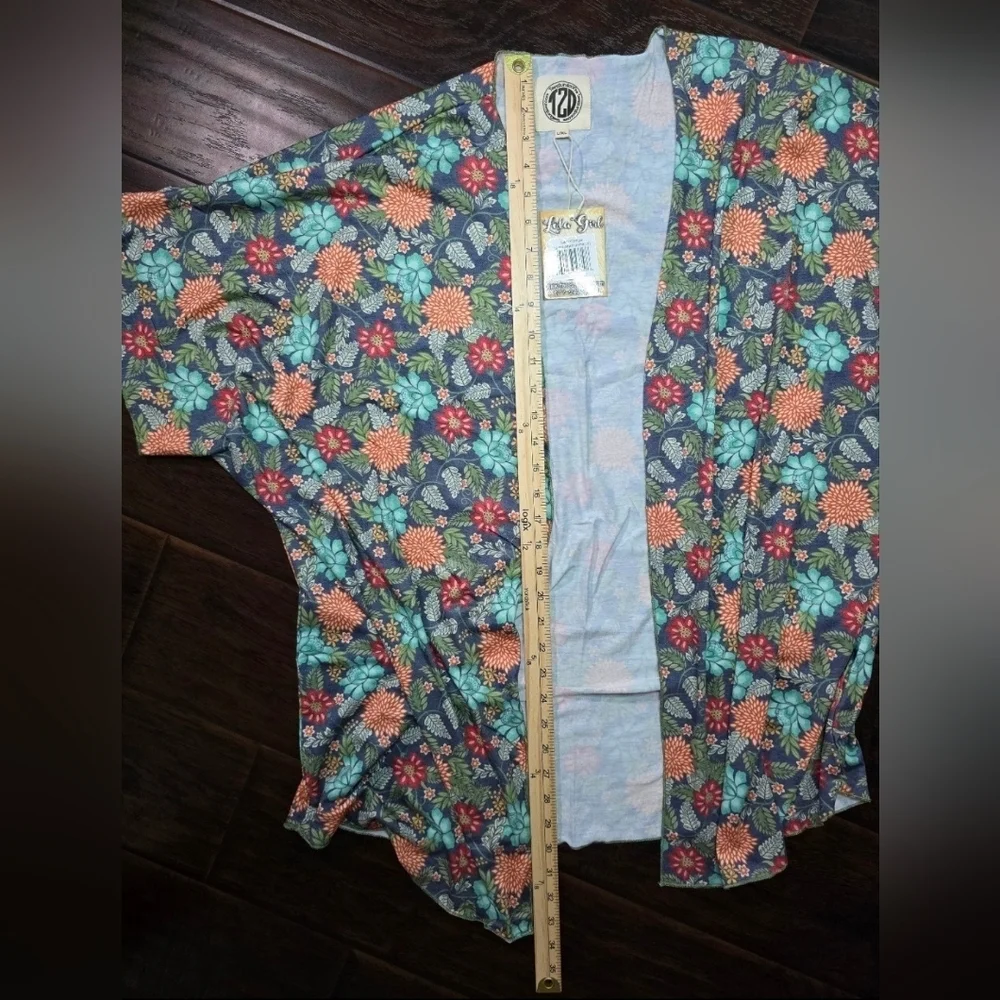 NWT Womens Floral Stretchy Cardigan Kimono Large